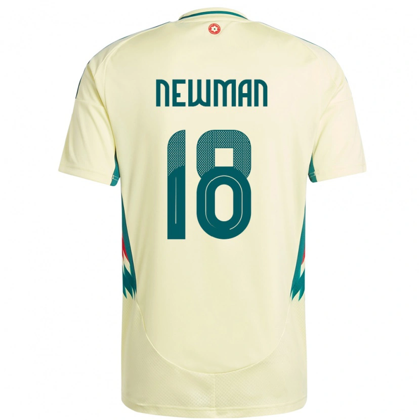 Danxen Enfant Maillot Pays De Galles Oli Newman #18 Beige Jaune Tenues Extérieur 24-26 T-Shirt