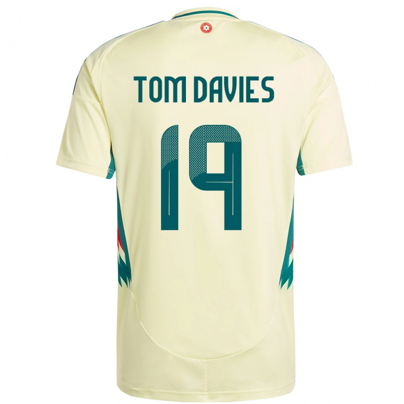 Danxen Enfant Maillot Pays De Galles Tom Davies #19 Beige Jaune Tenues Extérieur 24-26 T-Shirt