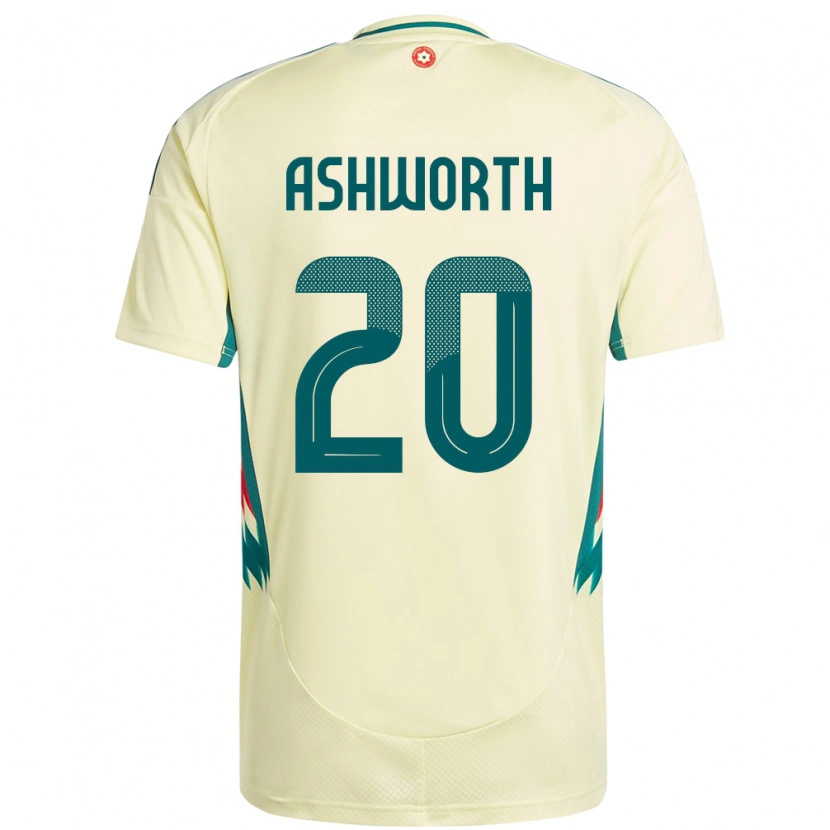 Danxen Enfant Maillot Pays De Galles Zac Ashworth #20 Beige Jaune Tenues Extérieur 24-26 T-Shirt