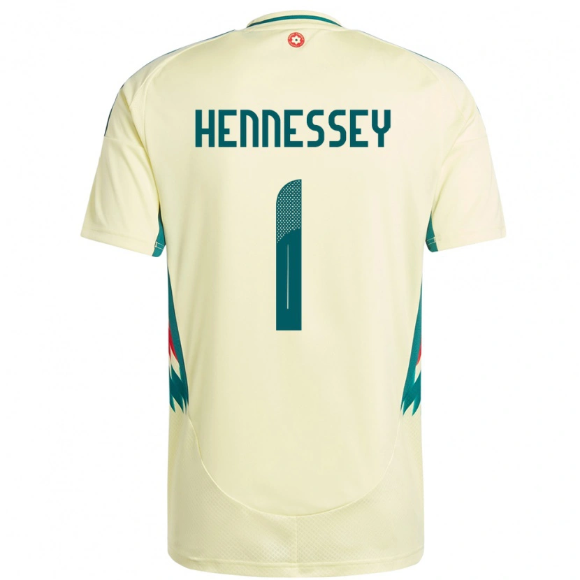 Danxen Enfant Maillot Pays De Galles Wayne Hennessey #1 Beige Jaune Tenues Extérieur 24-26 T-Shirt