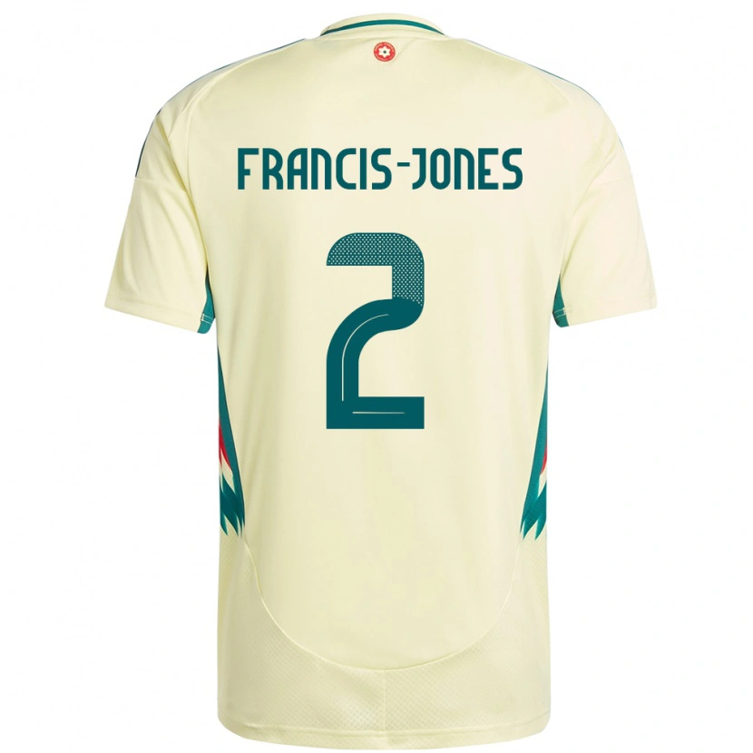 Danxen Enfant Maillot Pays De Galles Maria Francis Jones #2 Beige Jaune Tenues Extérieur 24-26 T-Shirt