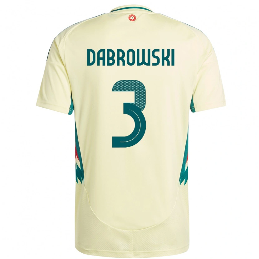 Danxen Enfant Maillot Pays De Galles Sebastian Dabrowski #3 Beige Jaune Tenues Extérieur 24-26 T-Shirt