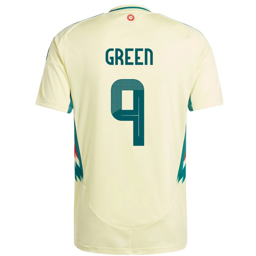 Danxen Enfant Maillot Pays De Galles Kayleigh Green #9 Beige Jaune Tenues Extérieur 24-26 T-Shirt
