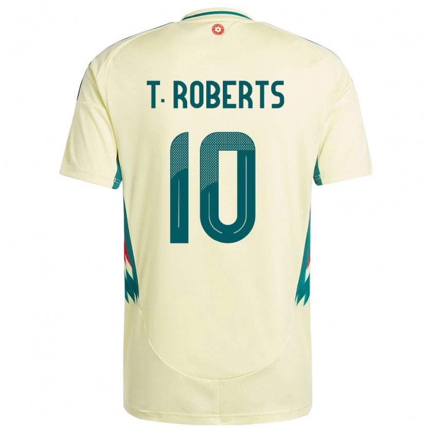 Danxen Enfant Maillot Pays De Galles Tyler Roberts #10 Beige Jaune Tenues Extérieur 24-26 T-Shirt