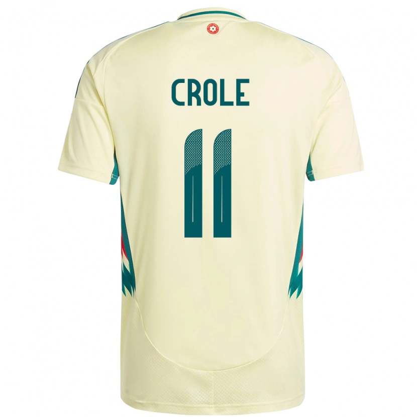 Danxen Enfant Maillot Pays De Galles James Crole #11 Beige Jaune Tenues Extérieur 24-26 T-Shirt