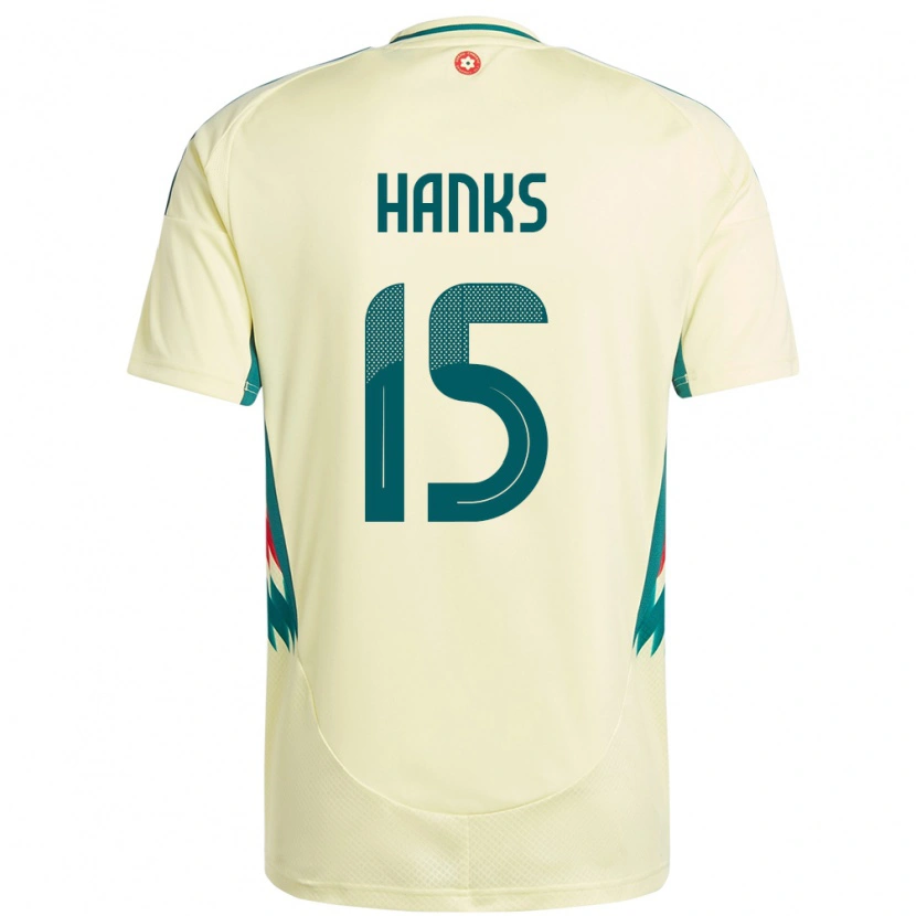 Danxen Enfant Maillot Pays De Galles Justin Hanks #15 Beige Jaune Tenues Extérieur 24-26 T-Shirt