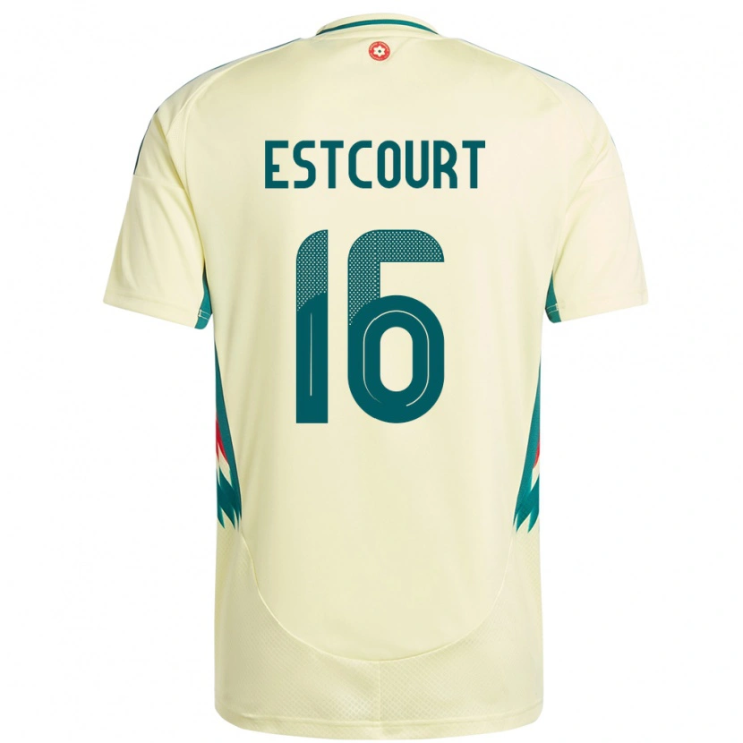Danxen Enfant Maillot Pays De Galles Charlotte Estcourt #16 Beige Jaune Tenues Extérieur 24-26 T-Shirt