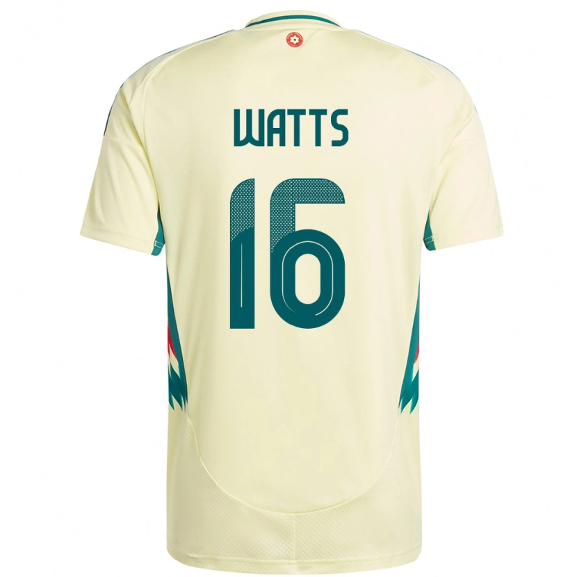 Danxen Enfant Maillot Pays De Galles Daniel Watts #16 Beige Jaune Tenues Extérieur 24-26 T-Shirt