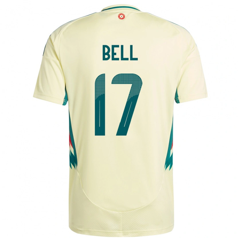 Danxen Enfant Maillot Pays De Galles Zac Bell #17 Beige Jaune Tenues Extérieur 24-26 T-Shirt