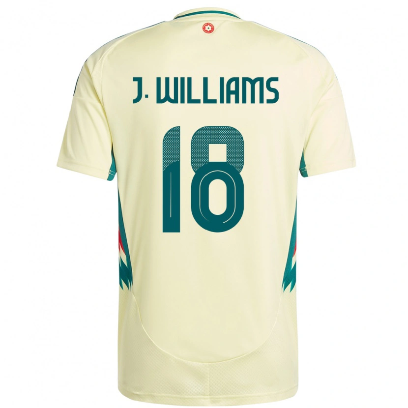 Danxen Enfant Maillot Pays De Galles Jonathan Williams #18 Beige Jaune Tenues Extérieur 24-26 T-Shirt
