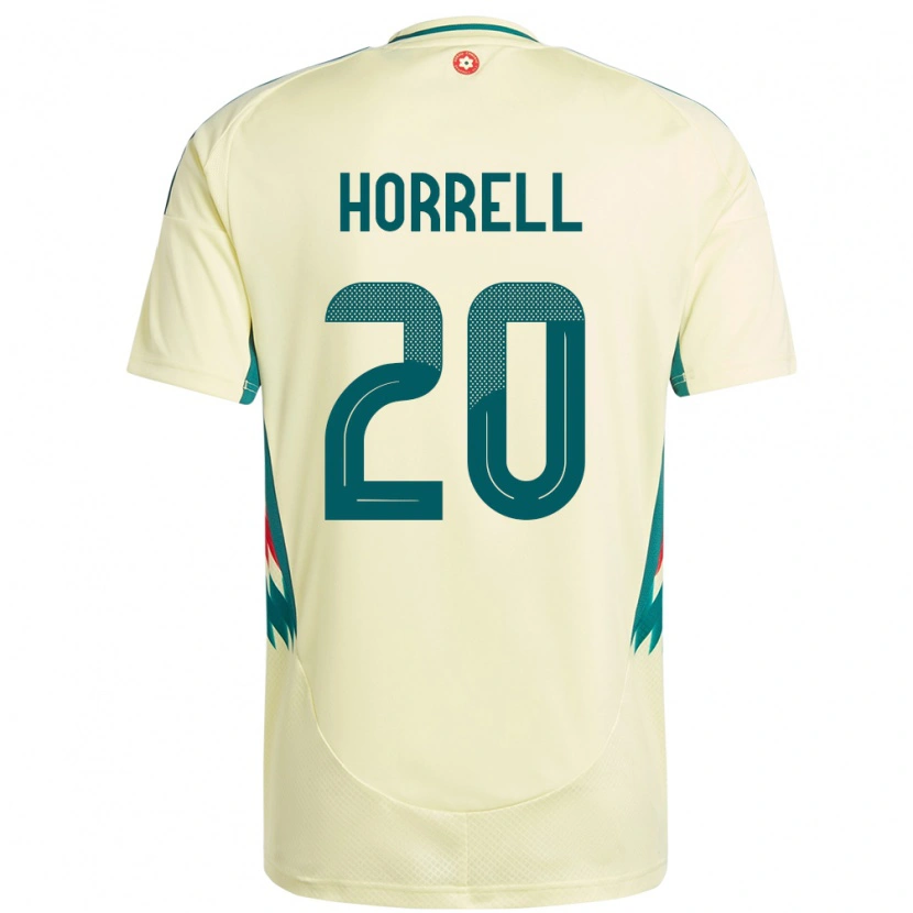Danxen Enfant Maillot Pays De Galles Grace Horrell #20 Beige Jaune Tenues Extérieur 24-26 T-Shirt