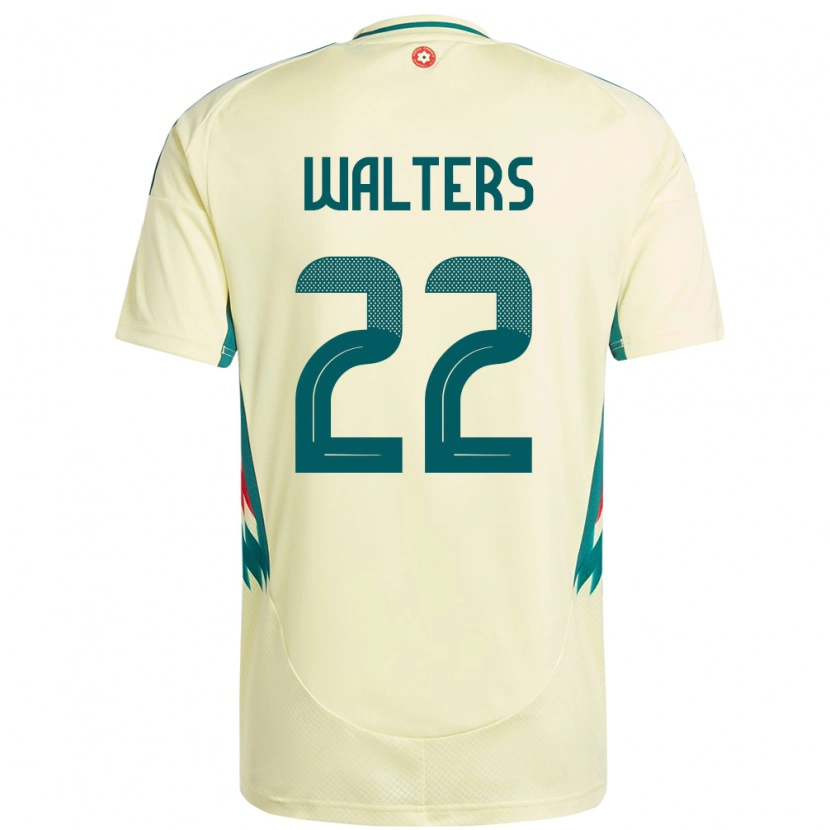 Danxen Enfant Maillot Pays De Galles Georgia Walters #22 Beige Jaune Tenues Extérieur 24-26 T-Shirt
