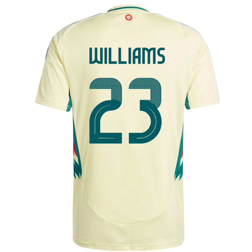 Danxen Enfant Maillot Pays De Galles Chloe Williams #23 Beige Jaune Tenues Extérieur 24-26 T-Shirt