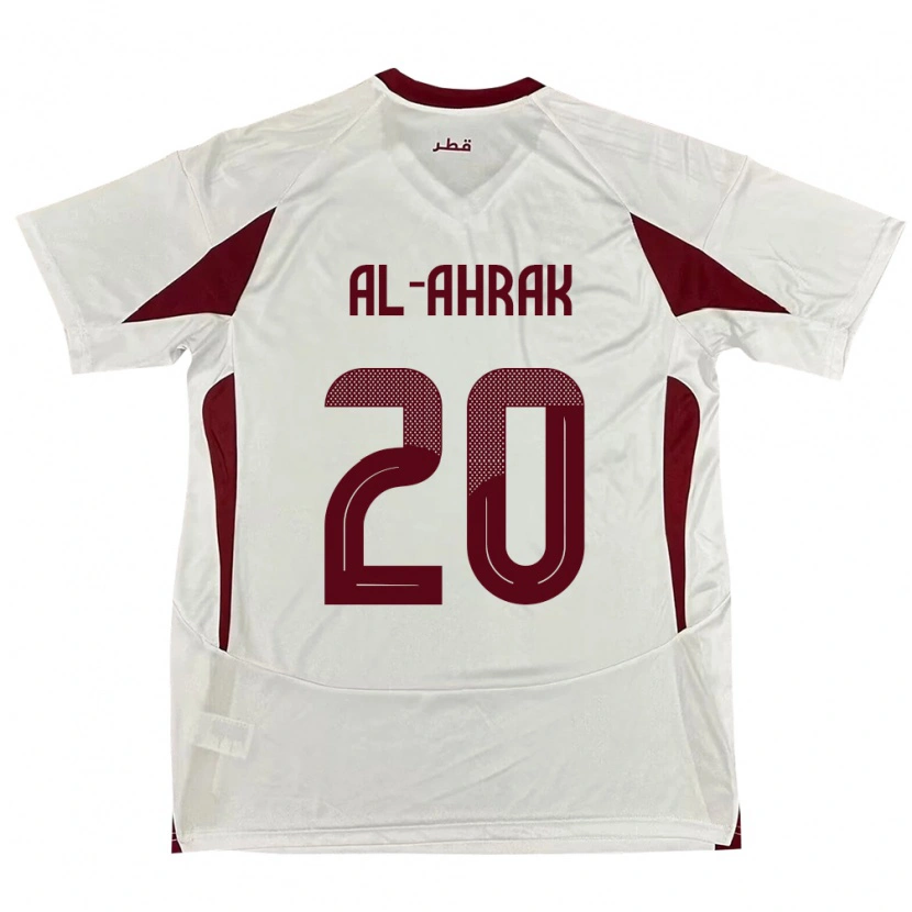 Danxen Enfant Maillot Qatar Abdullah Al-Ahrak #20 Blanc Tenues Extérieur 24-26 T-Shirt