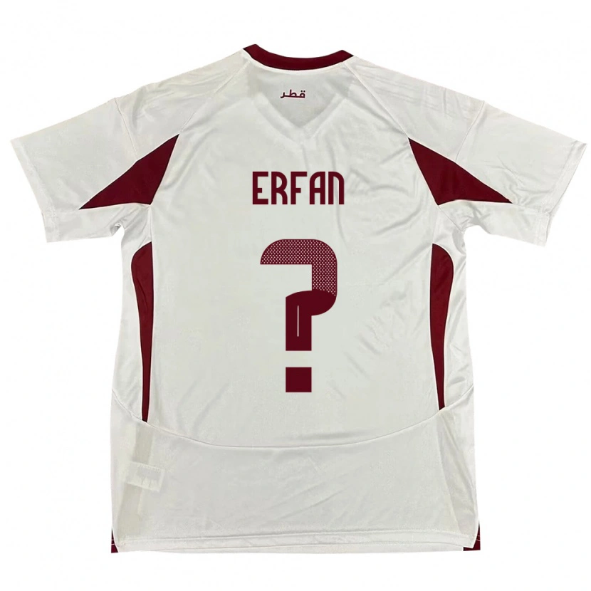 Danxen Enfant Maillot Qatar Nabil Erfan #0 Blanc Tenues Extérieur 24-26 T-Shirt