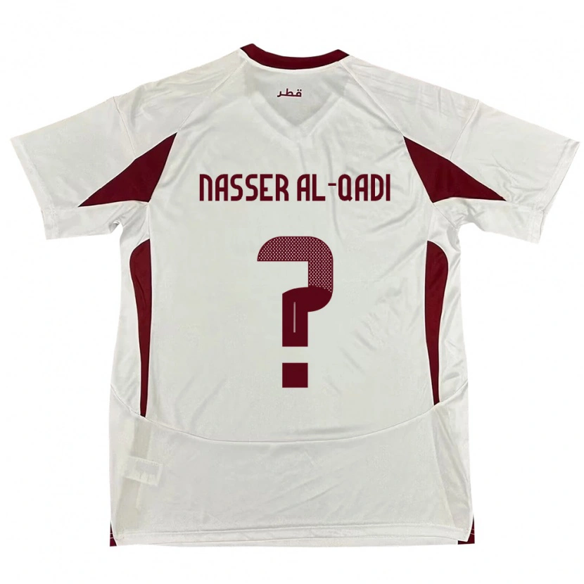 Danxen Enfant Maillot Qatar Tameem Nasser Al-Qadi #0 Blanc Tenues Extérieur 24-26 T-Shirt