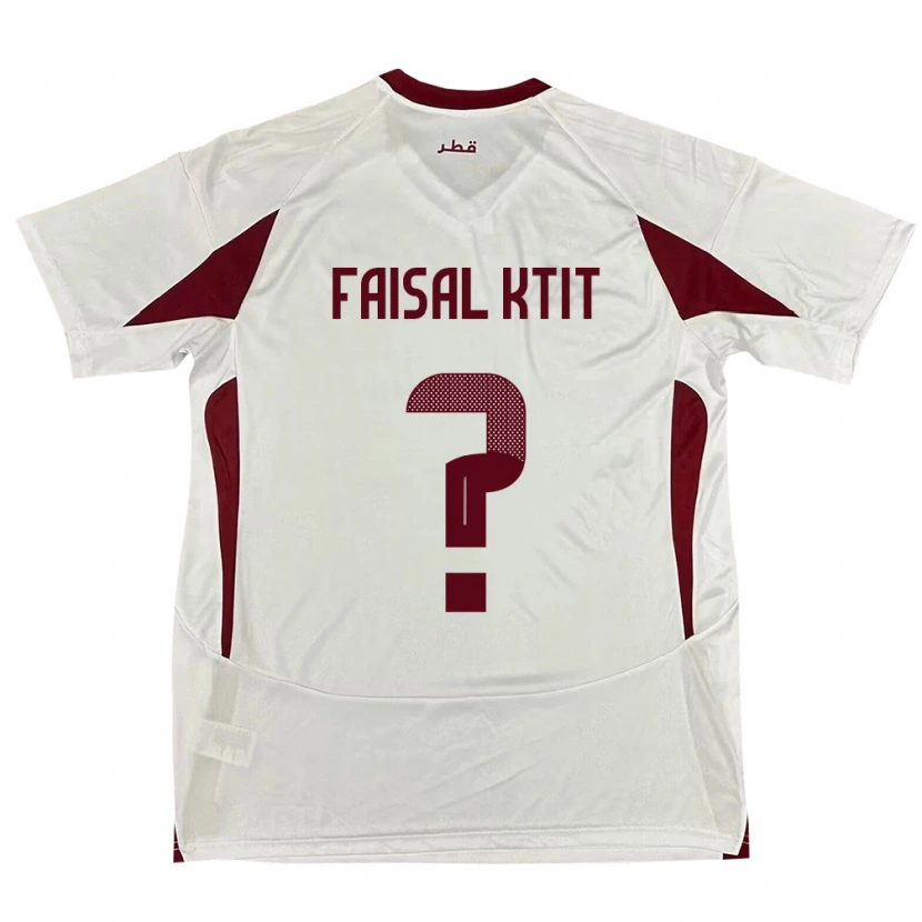 Danxen Enfant Maillot Qatar Zaid Faisal Ktit #0 Blanc Tenues Extérieur 24-26 T-Shirt