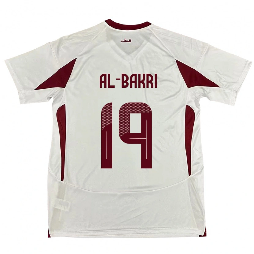 Danxen Enfant Maillot Qatar Abdulaziz Al-Bakri #19 Blanc Tenues Extérieur 24-26 T-Shirt