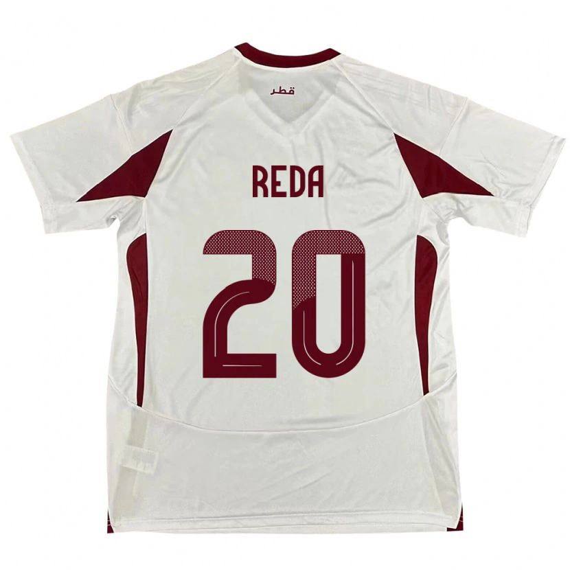 Danxen Enfant Maillot Qatar Salem Reda #20 Blanc Tenues Extérieur 24-26 T-Shirt