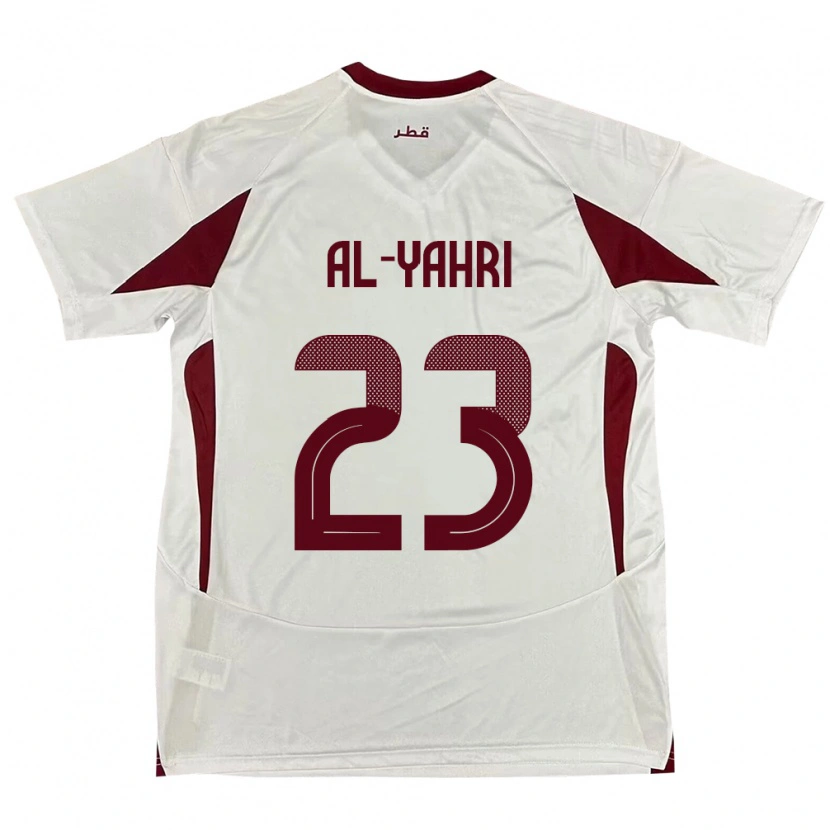 Danxen Enfant Maillot Qatar Nawaf Al-Yahri #23 Blanc Tenues Extérieur 24-26 T-Shirt