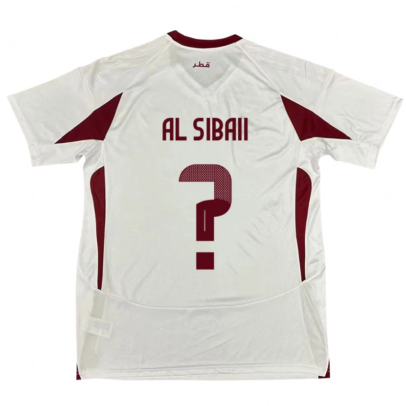 Danxen Enfant Maillot Qatar Ahmad Al Sibaii #0 Blanc Tenues Extérieur 24-26 T-Shirt