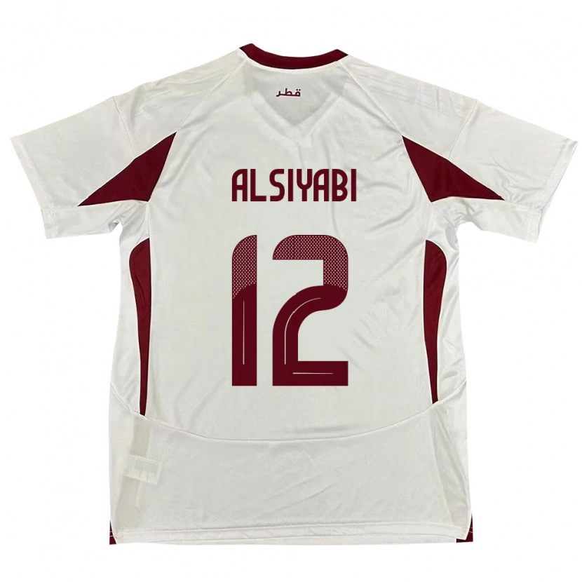 Danxen Enfant Maillot Qatar Shaima Alsiyabi #12 Blanc Tenues Extérieur 24-26 T-Shirt