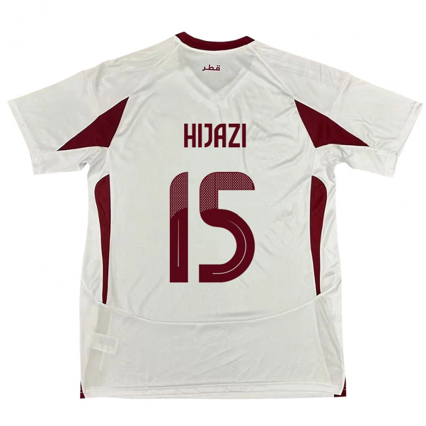 Danxen Enfant Maillot Qatar Asalet Hijazi #15 Blanc Tenues Extérieur 24-26 T-Shirt