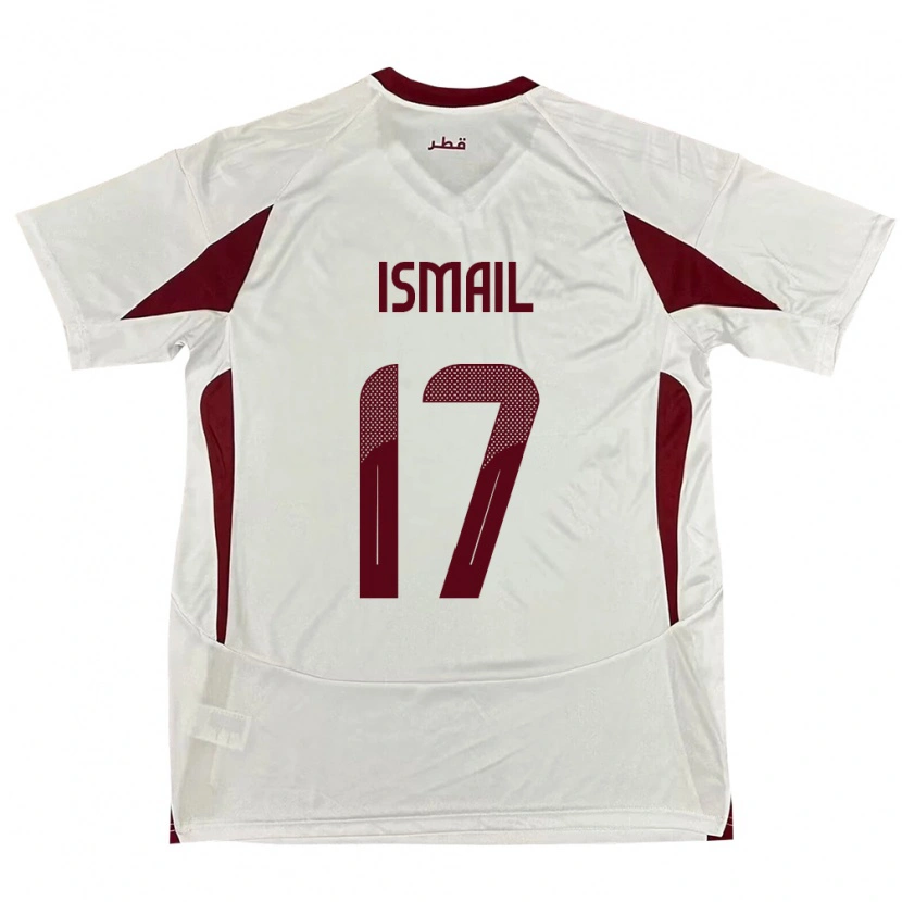 Danxen Enfant Maillot Qatar Ismail Mohamad #17 Blanc Tenues Extérieur 24-26 T-Shirt