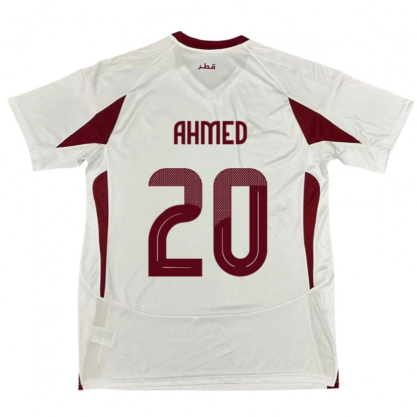 Danxen Enfant Maillot Qatar Ahmed Fadel Hasaba #20 Blanc Tenues Extérieur 24-26 T-Shirt