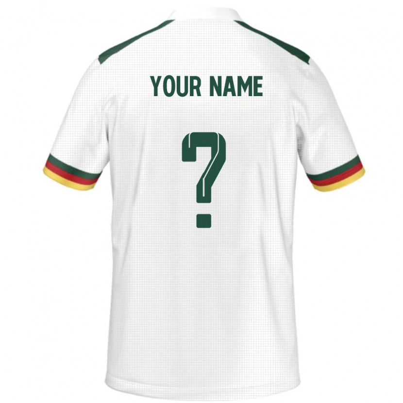 Danxen Enfant Maillot Cameroun Votre Nom #0 Blanc Tenues Extérieur 24-26 T-Shirt