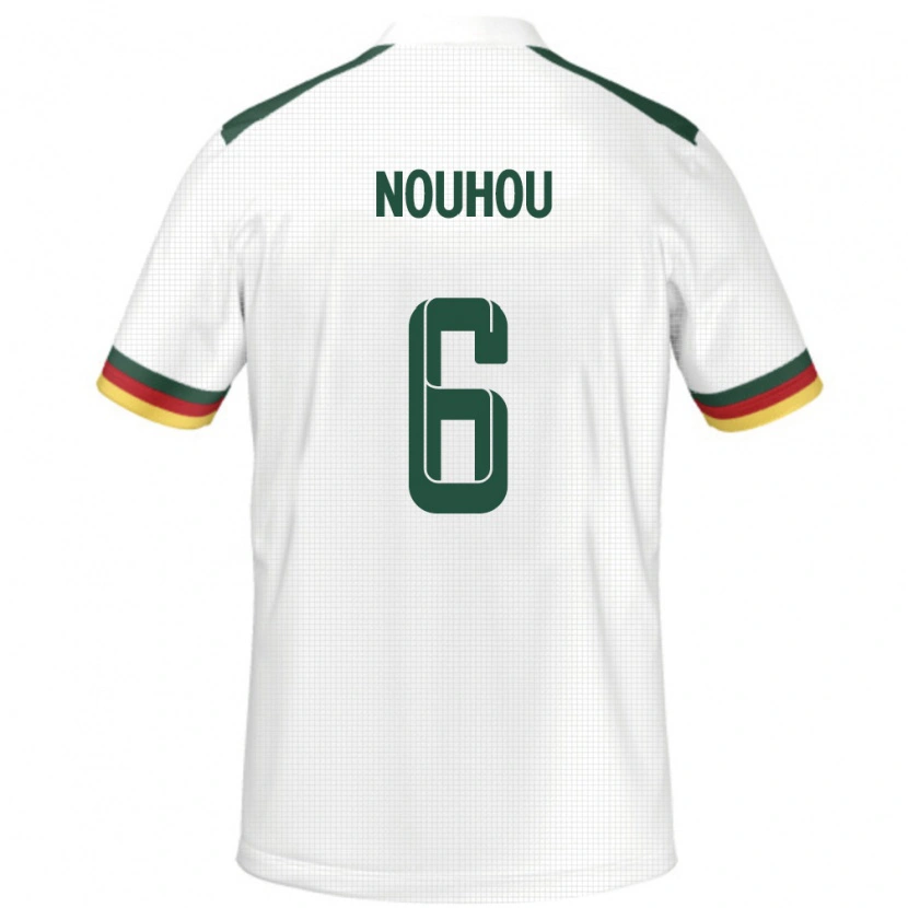 Danxen Enfant Maillot Cameroun Nouhou #6 Blanc Tenues Extérieur 24-26 T-Shirt