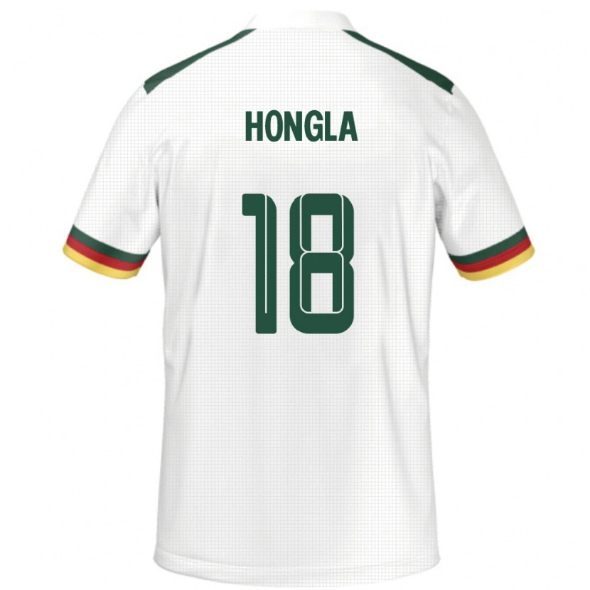 Danxen Enfant Maillot Cameroun Martin Hongla #18 Blanc Tenues Extérieur 24-26 T-Shirt