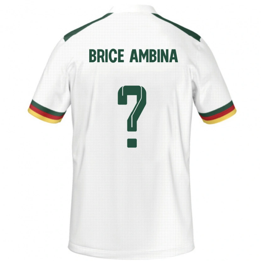 Danxen Enfant Maillot Cameroun Fidel Brice Ambina #0 Blanc Tenues Extérieur 24-26 T-Shirt