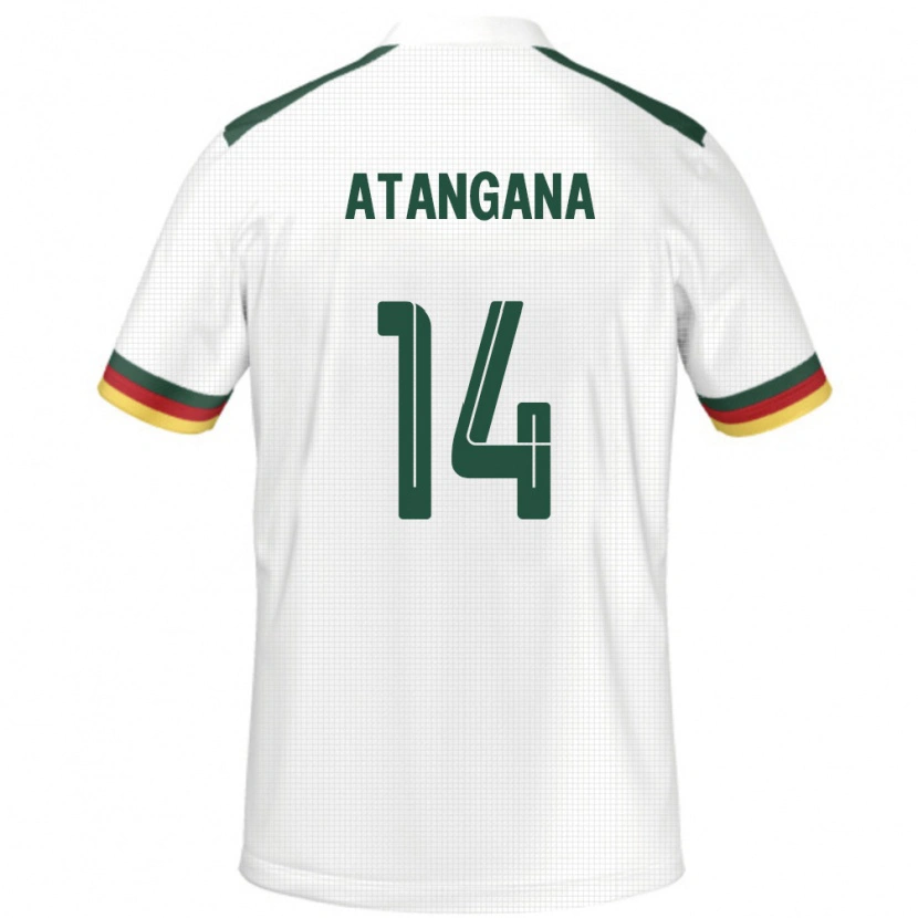 Danxen Enfant Maillot Cameroun Joseph Atangana #14 Blanc Tenues Extérieur 24-26 T-Shirt