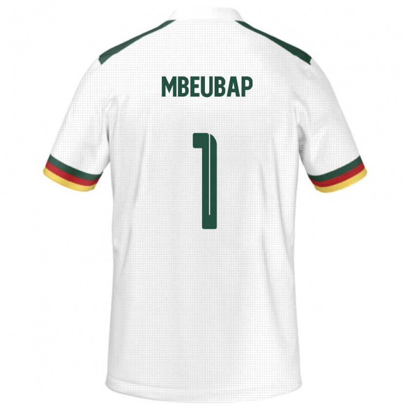 Danxen Enfant Maillot Cameroun Jacques Mbeubap #1 Blanc Tenues Extérieur 24-26 T-Shirt