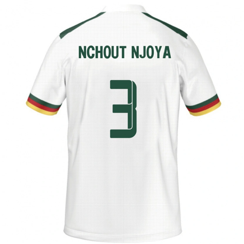 Danxen Enfant Maillot Cameroun Ajara Nchout Njoya #3 Blanc Tenues Extérieur 24-26 T-Shirt