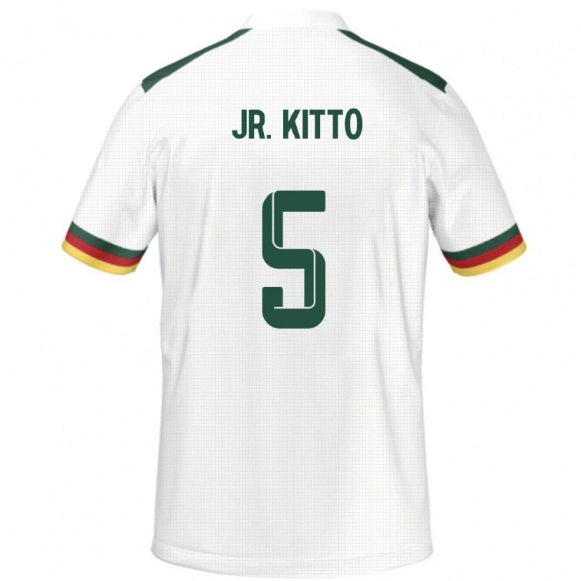 Danxen Enfant Maillot Cameroun Samuel Junior Kotto #5 Blanc Tenues Extérieur 24-26 T-Shirt
