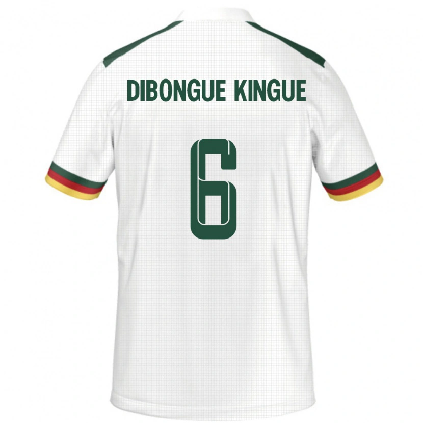 Danxen Enfant Maillot Cameroun Gael Dibongue Kingue #6 Blanc Tenues Extérieur 24-26 T-Shirt