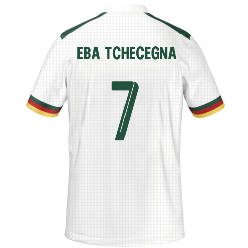 Danxen Enfant Maillot Cameroun Arnold Eba Tchecegna #7 Blanc Tenues Extérieur 24-26 T-Shirt