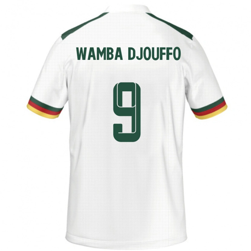 Danxen Enfant Maillot Cameroun Leonel Wamba Djouffo #9 Blanc Tenues Extérieur 24-26 T-Shirt