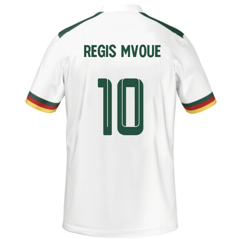 Danxen Enfant Maillot Cameroun Steve Regis Mvoue #10 Blanc Tenues Extérieur 24-26 T-Shirt
