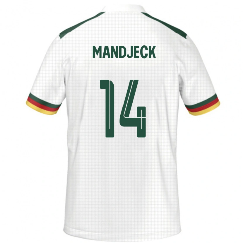 Danxen Enfant Maillot Cameroun Georges Mandjeck #14 Blanc Tenues Extérieur 24-26 T-Shirt