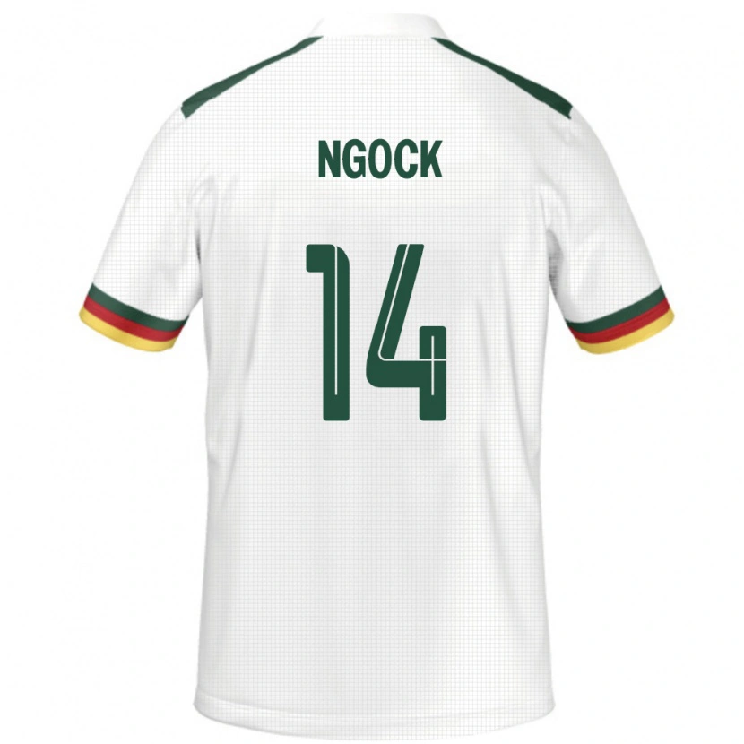 Danxen Enfant Maillot Cameroun Monique Ngock #14 Blanc Tenues Extérieur 24-26 T-Shirt