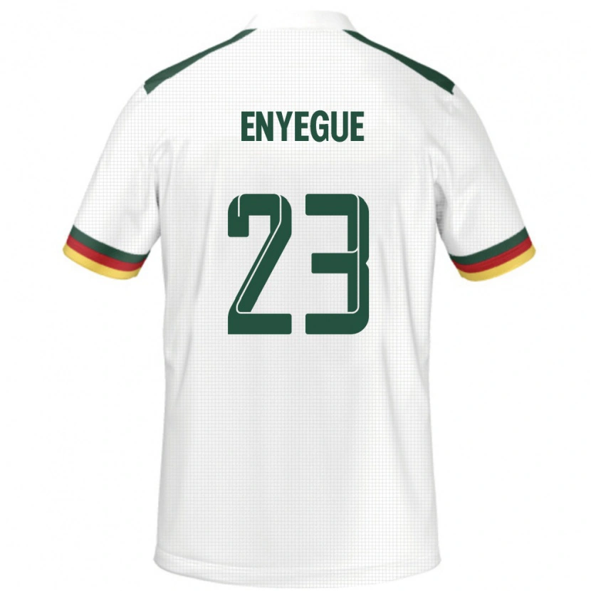 Danxen Enfant Maillot Cameroun Regine Enyegue #23 Blanc Tenues Extérieur 24-26 T-Shirt