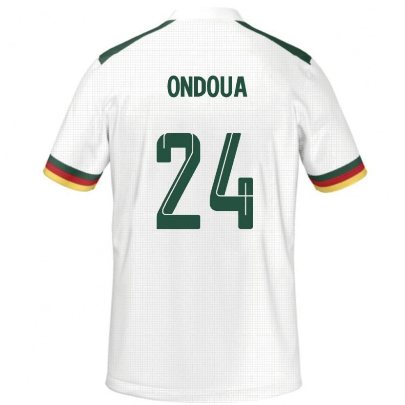 Danxen Enfant Maillot Cameroun Gael Ondoua #24 Blanc Tenues Extérieur 24-26 T-Shirt