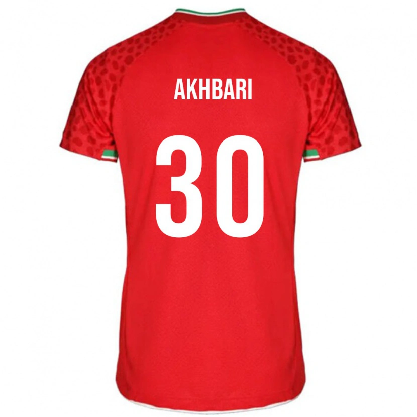 Danxen Enfant Maillot Iran Mohammadreza Akhbari #30 Rouge Tenues Extérieur 24-26 T-Shirt