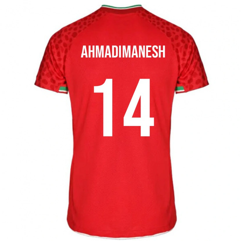 Danxen Enfant Maillot Iran Iliya Ahmadimanesh #14 Rouge Tenues Extérieur 24-26 T-Shirt