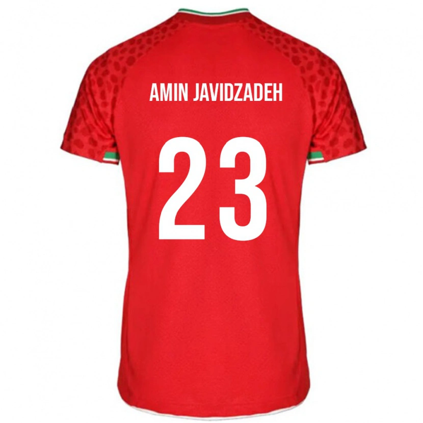 Danxen Enfant Maillot Iran Mohammad Amin Javidzadeh #23 Rouge Tenues Extérieur 24-26 T-Shirt