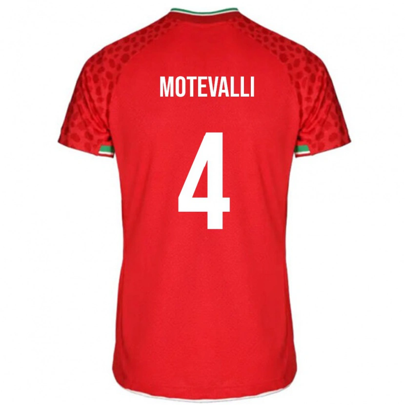 Danxen Enfant Maillot Iran Melika Motevalli #4 Rouge Tenues Extérieur 24-26 T-Shirt