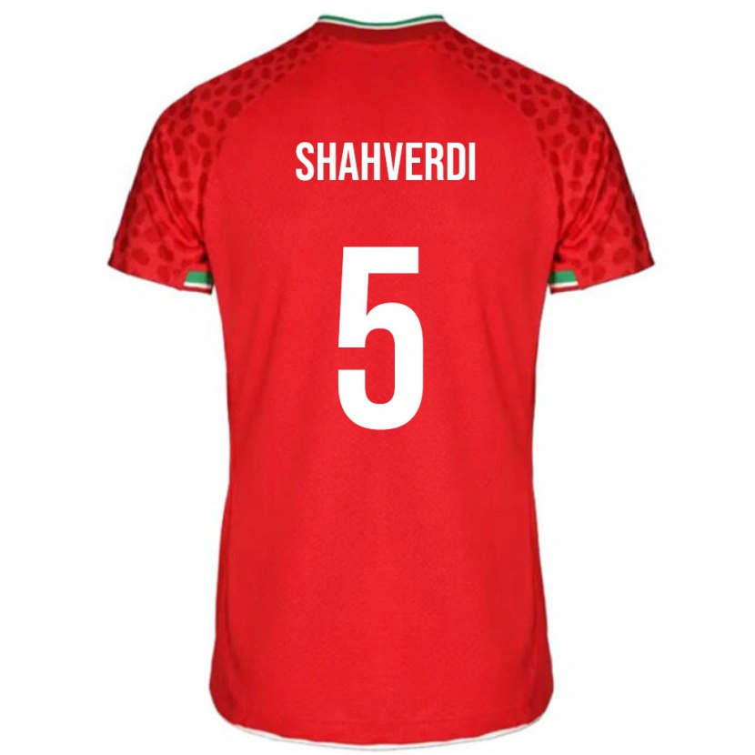 Danxen Enfant Maillot Iran Hosein Shahverdi #5 Rouge Tenues Extérieur 24-26 T-Shirt